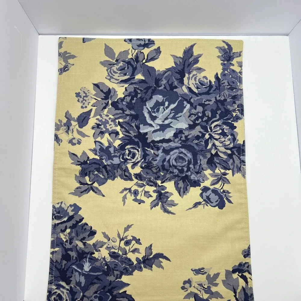 Williams Sonoma Toile Placemats Set 2 Cotton Blue Cream Floral Botanical Cottage